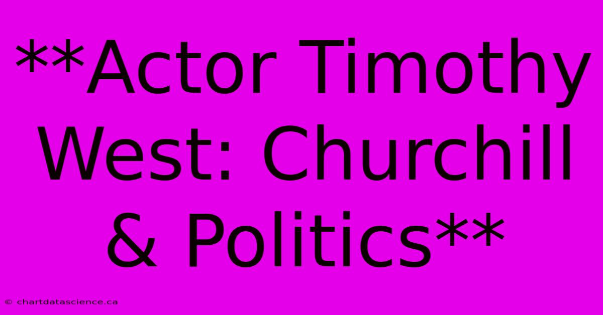 **Actor Timothy West: Churchill & Politics**