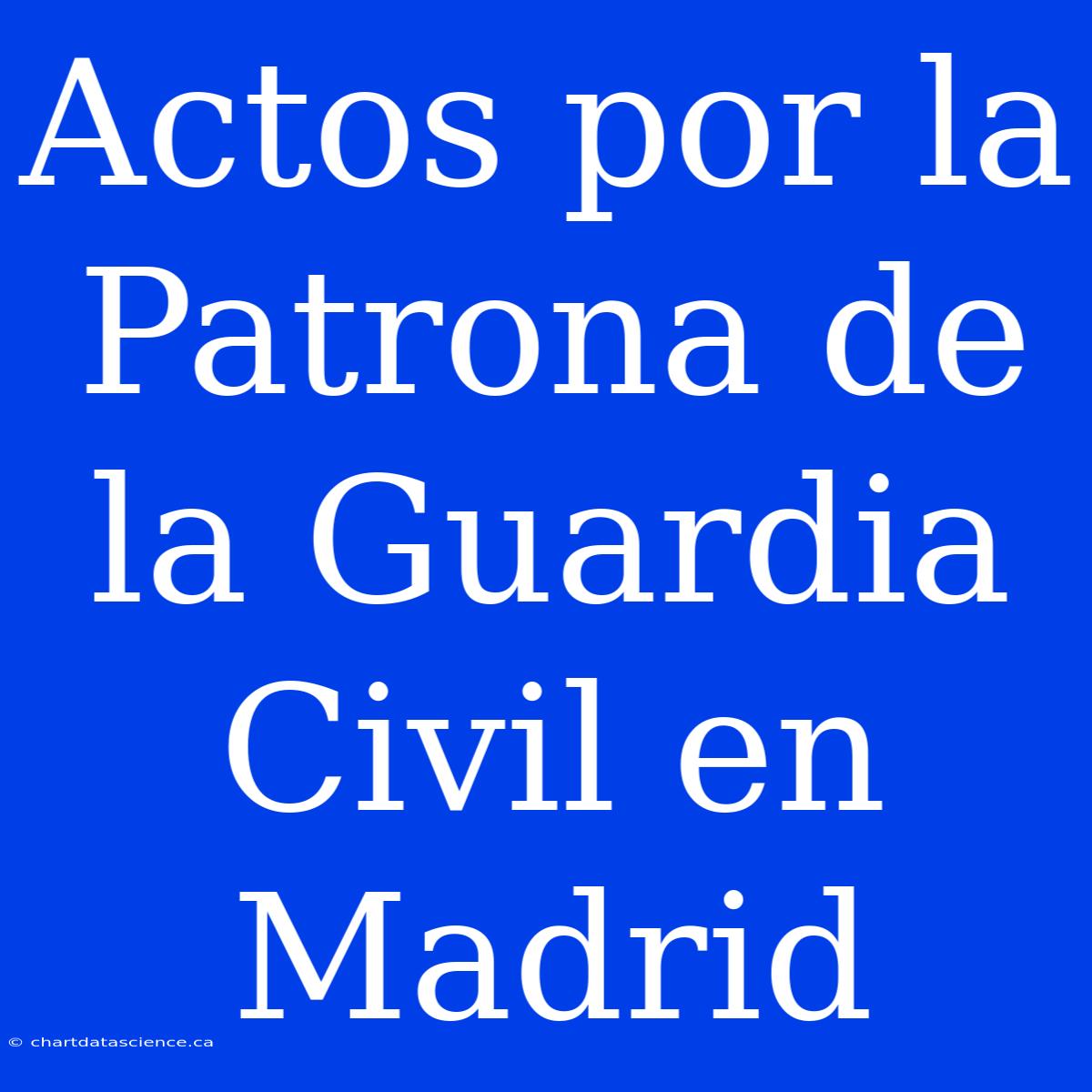 Actos Por La Patrona De La Guardia Civil En Madrid