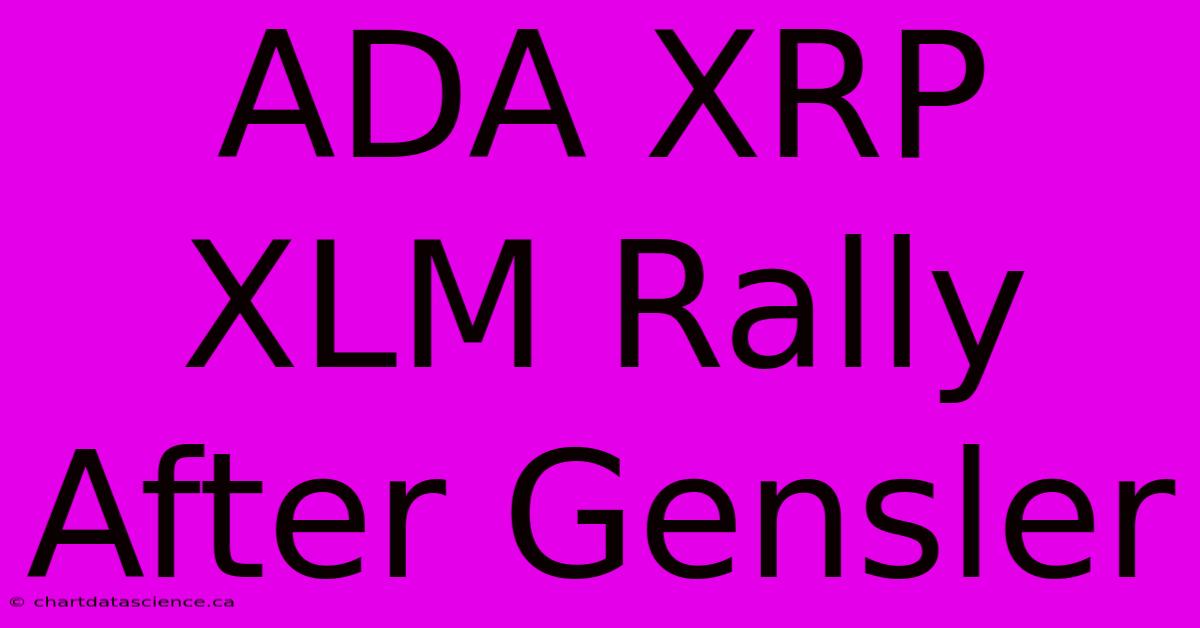 ADA XRP XLM Rally After Gensler