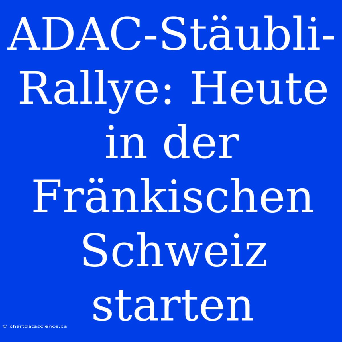 ADAC-Stäubli-Rallye: Heute In Der Fränkischen Schweiz Starten