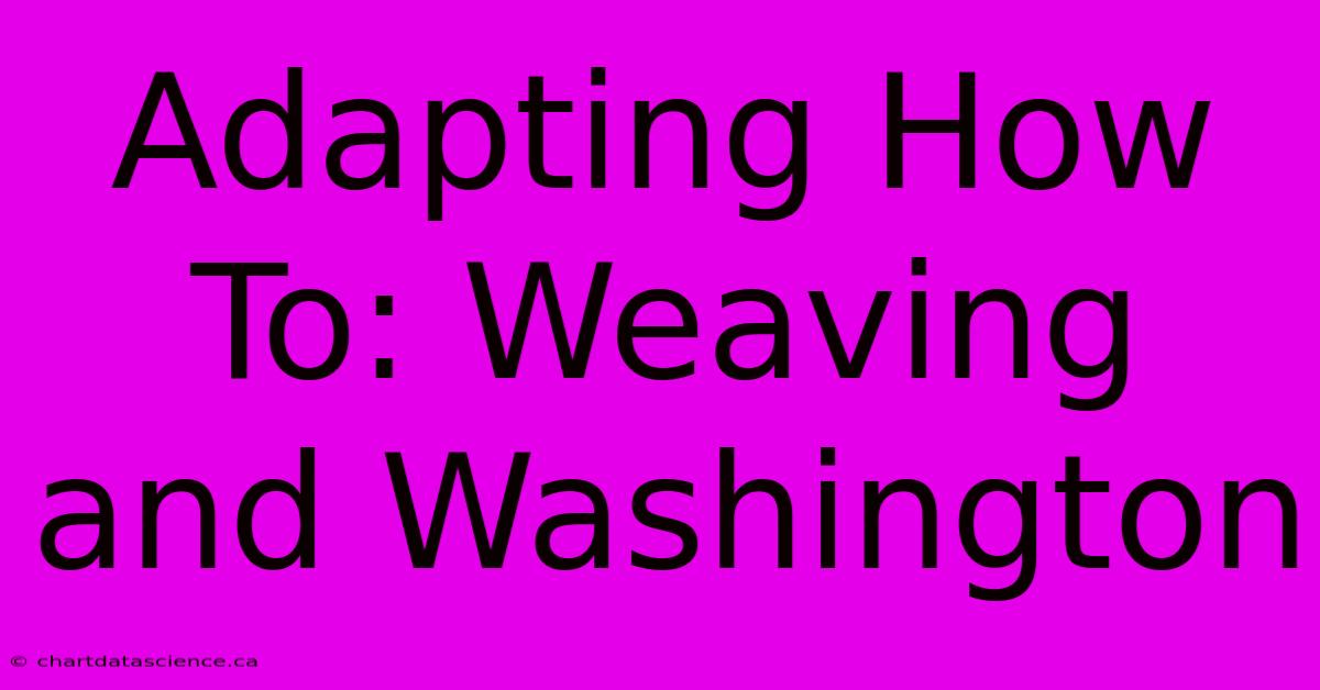 Adapting How To: Weaving And Washington