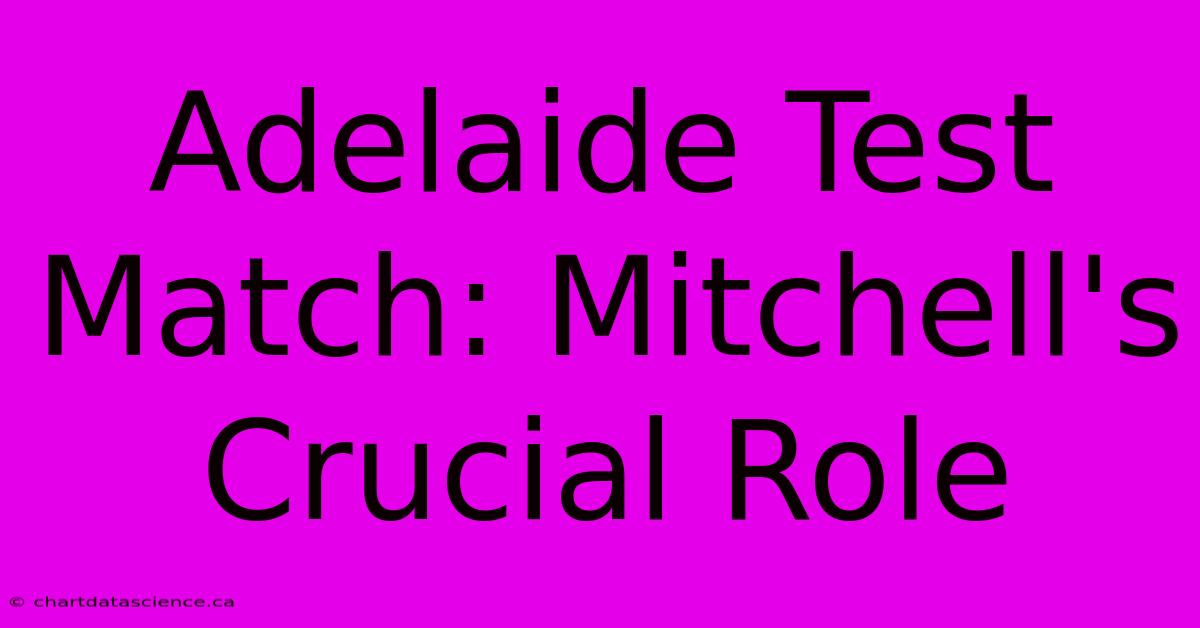 Adelaide Test Match: Mitchell's Crucial Role