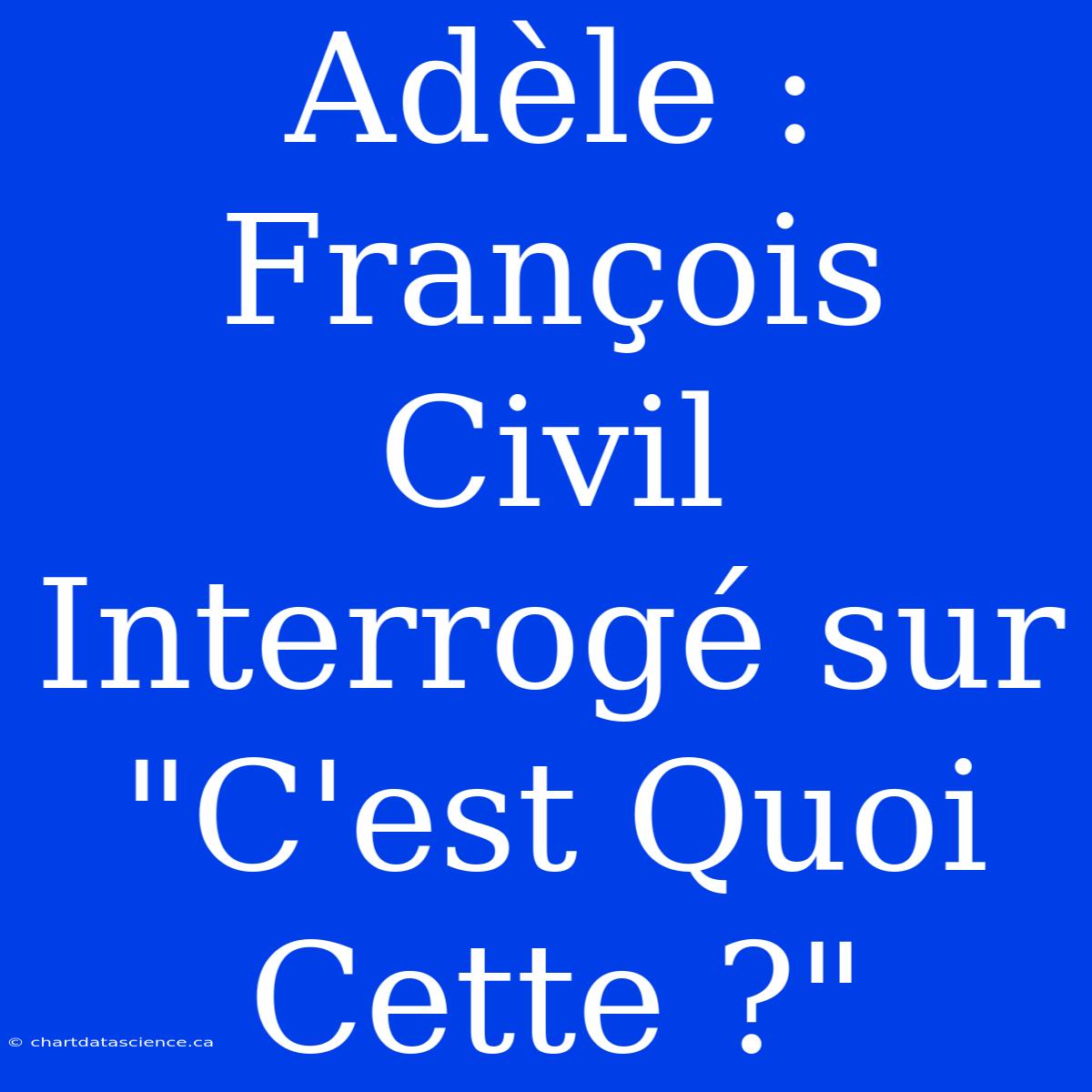 Adèle : François Civil Interrogé Sur 