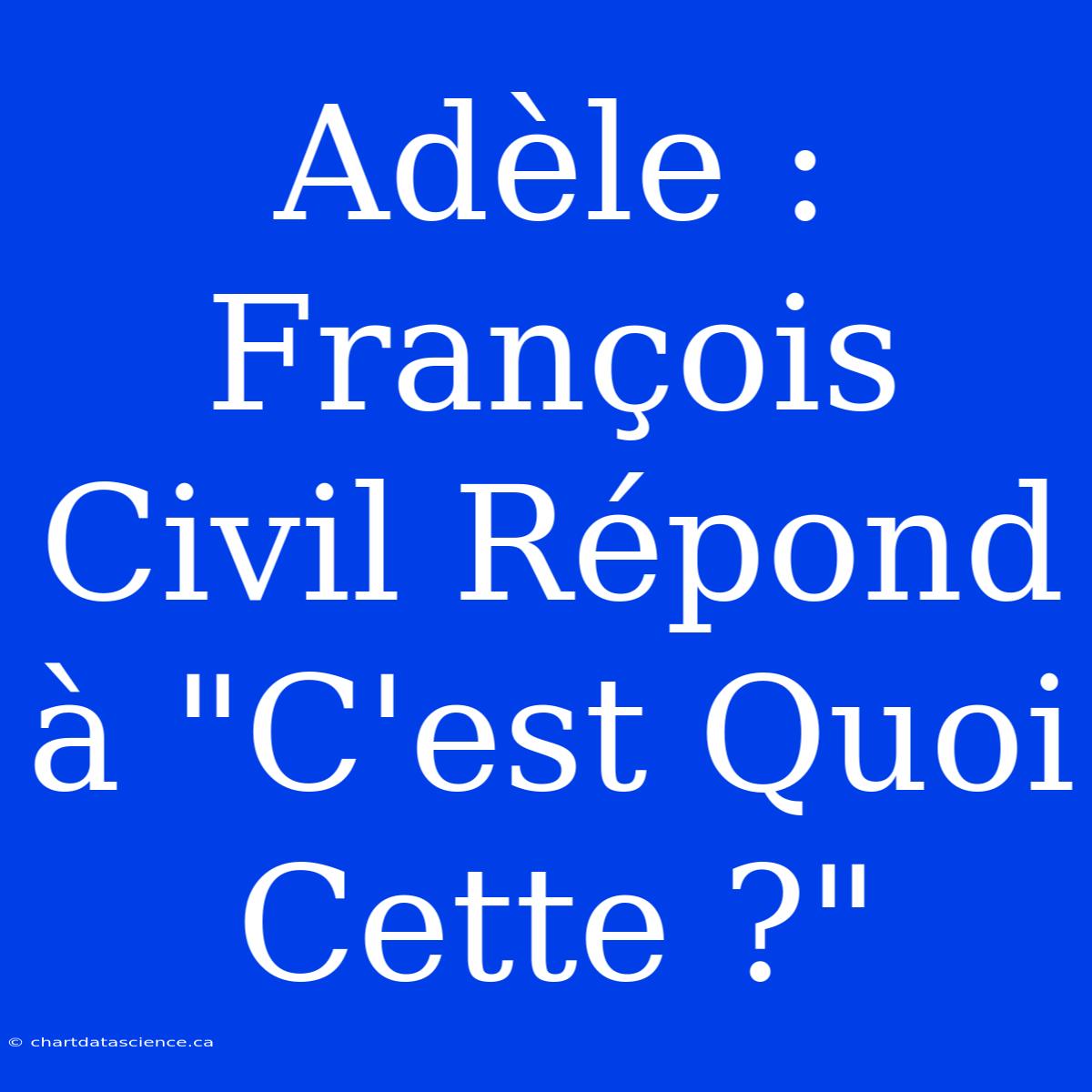 Adèle : François Civil Répond À 