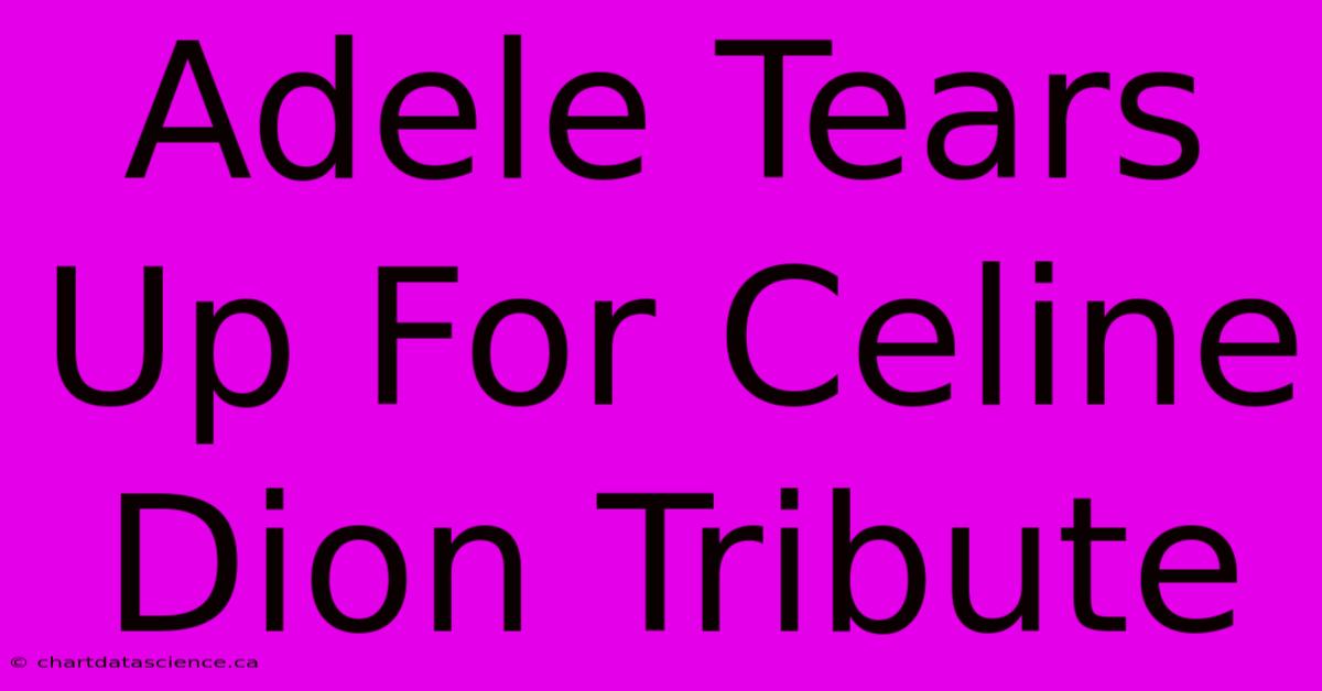 Adele Tears Up For Celine Dion Tribute