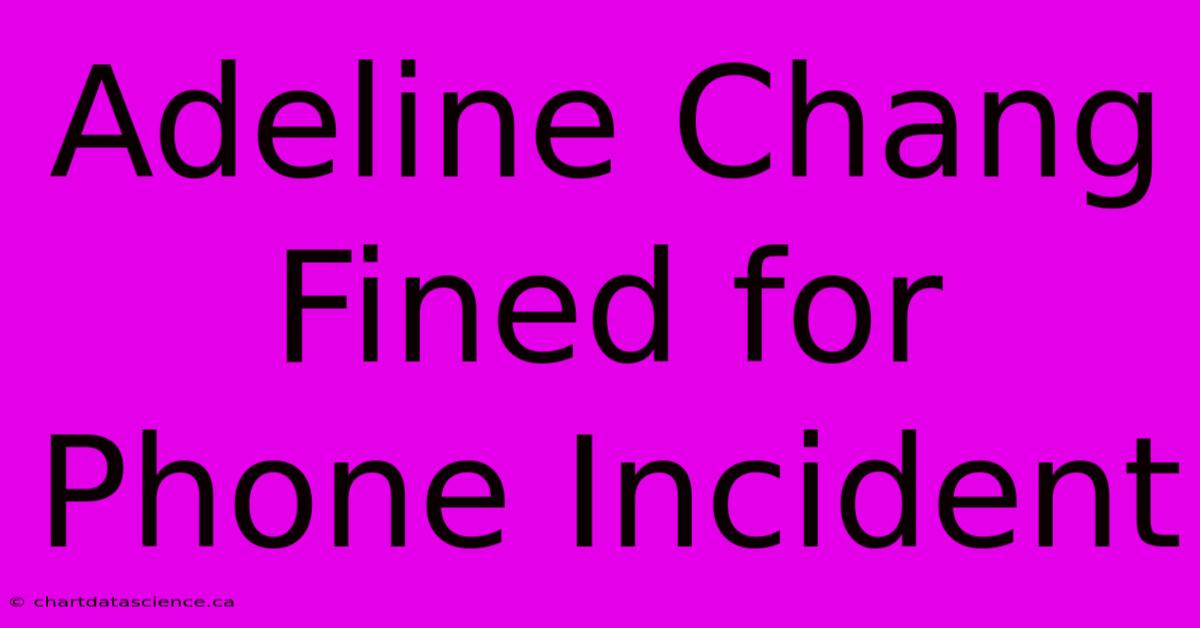 Adeline Chang Fined For Phone Incident