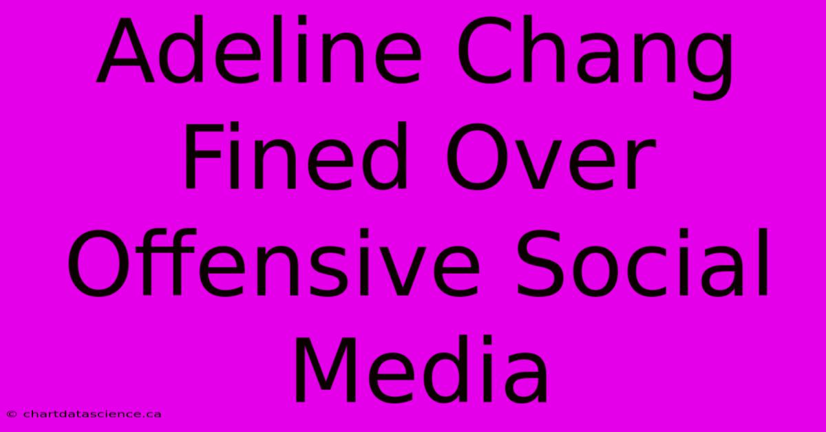 Adeline Chang Fined Over Offensive Social Media