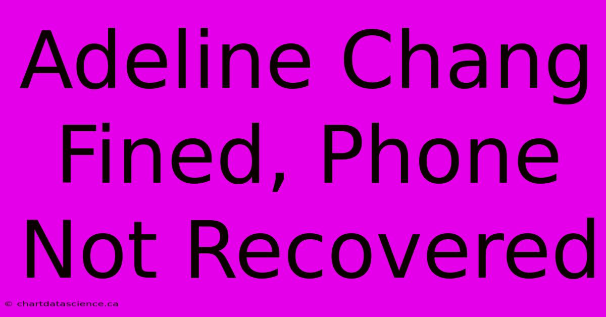 Adeline Chang Fined, Phone Not Recovered