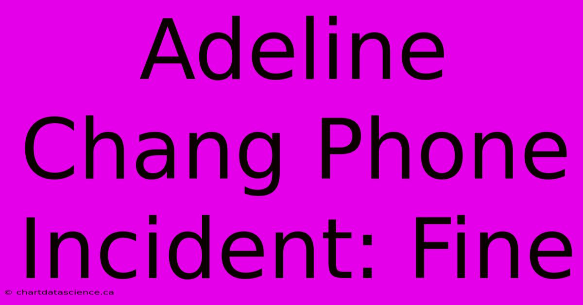 Adeline Chang Phone Incident: Fine