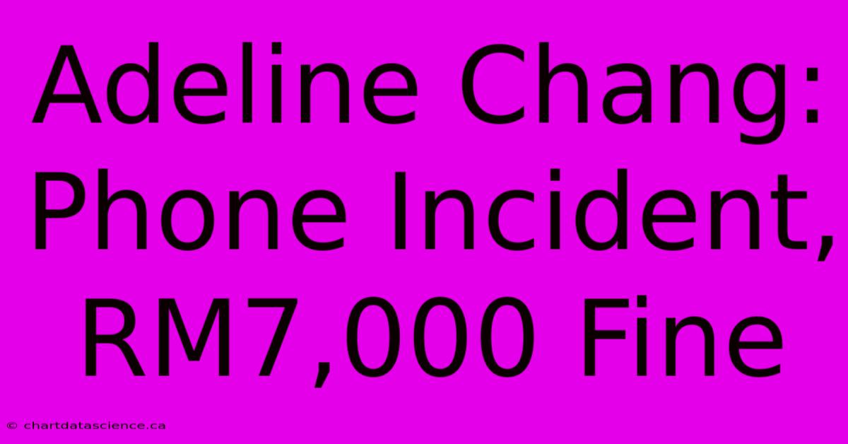 Adeline Chang: Phone Incident, RM7,000 Fine