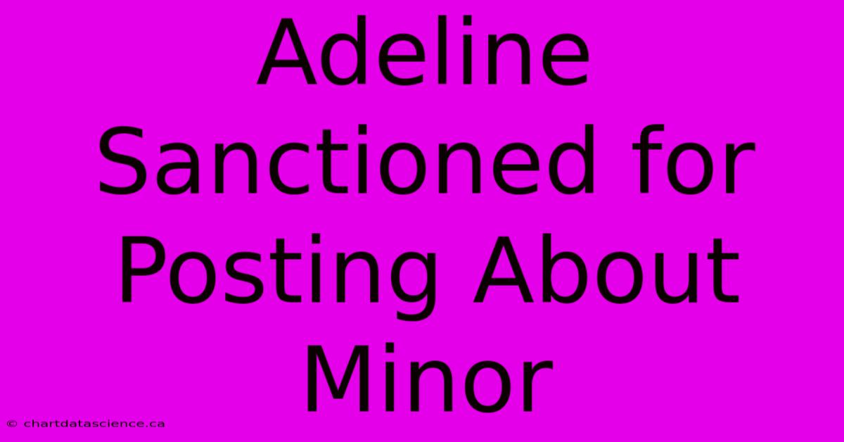 Adeline Sanctioned For Posting About Minor