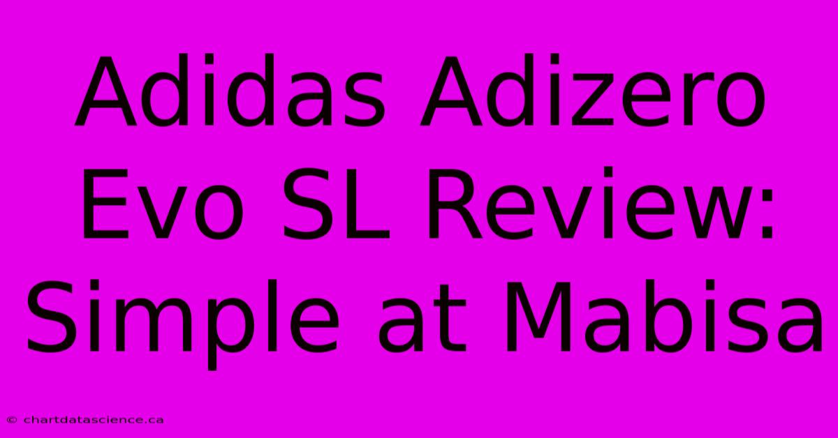 Adidas Adizero Evo SL Review: Simple At Mabisa