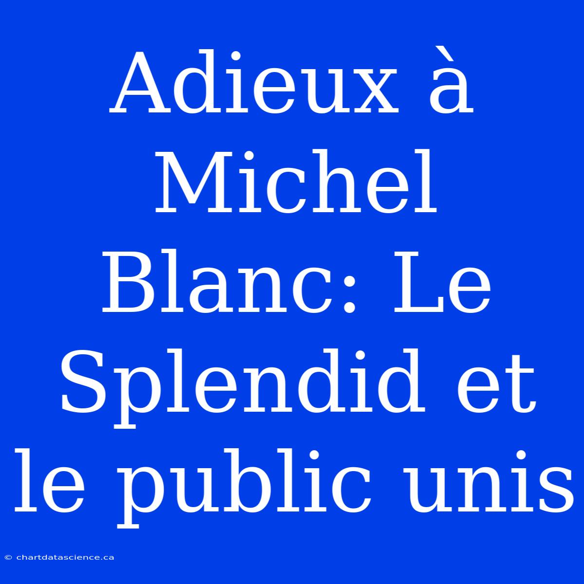 Adieux À Michel Blanc: Le Splendid Et Le Public Unis