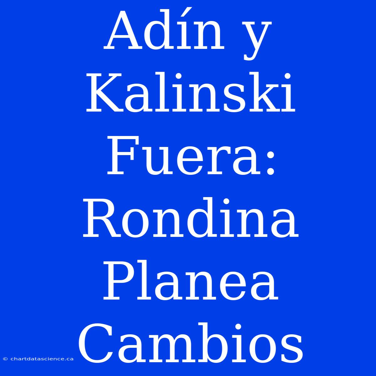 Adín Y Kalinski Fuera: Rondina Planea Cambios