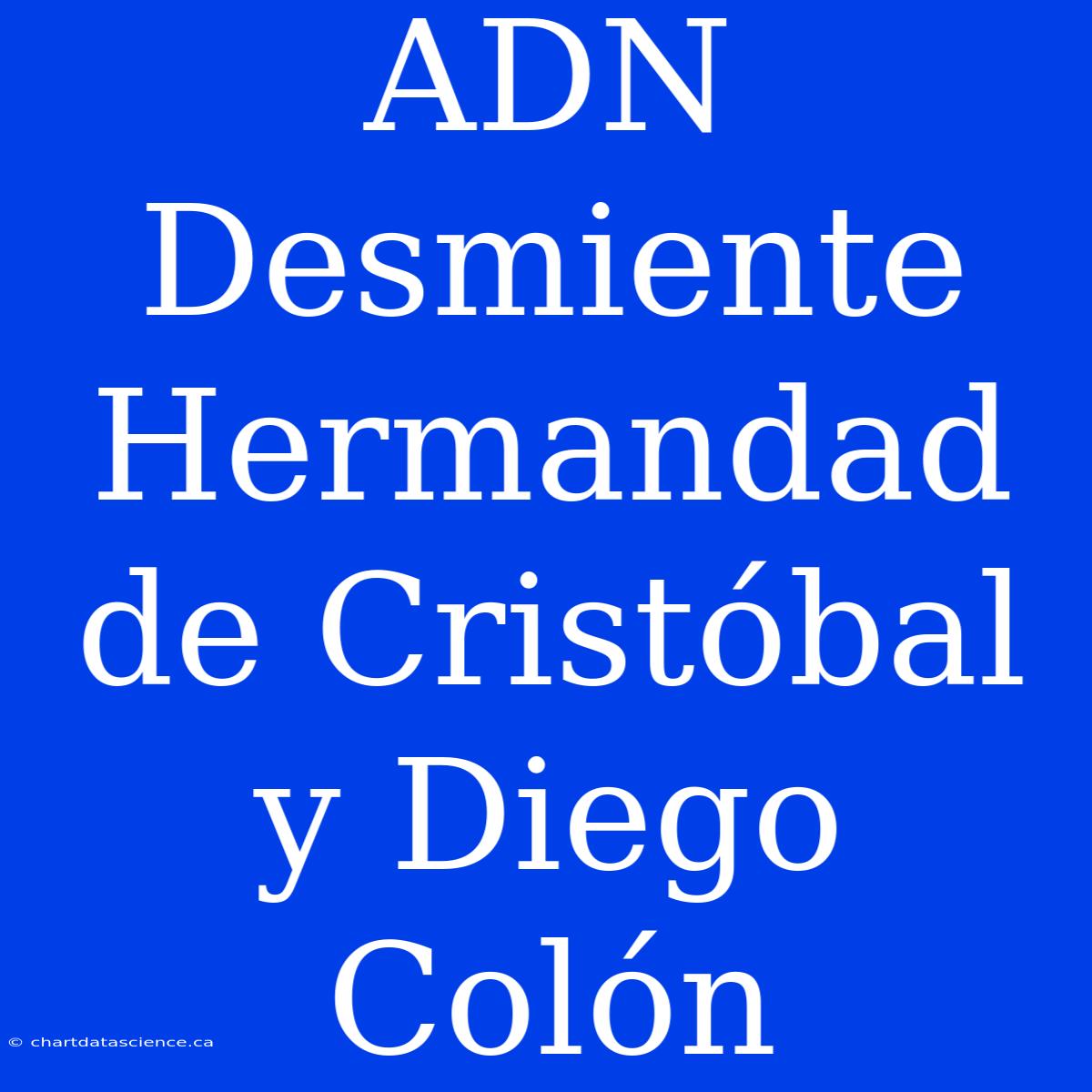 ADN Desmiente Hermandad De Cristóbal Y Diego Colón