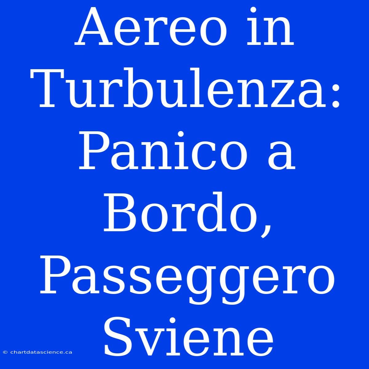 Aereo In Turbulenza: Panico A Bordo, Passeggero Sviene