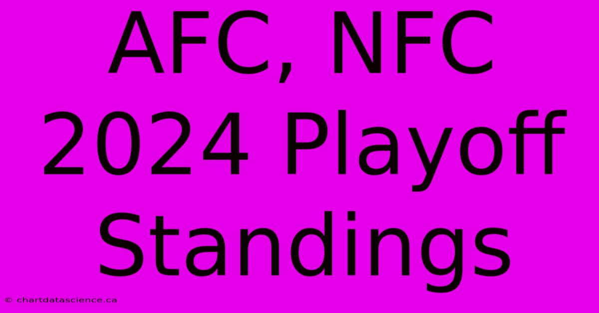 AFC, NFC 2024 Playoff Standings