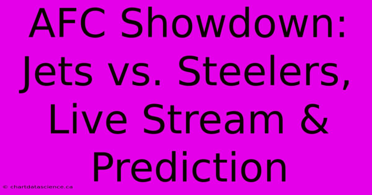 AFC Showdown: Jets Vs. Steelers, Live Stream & Prediction