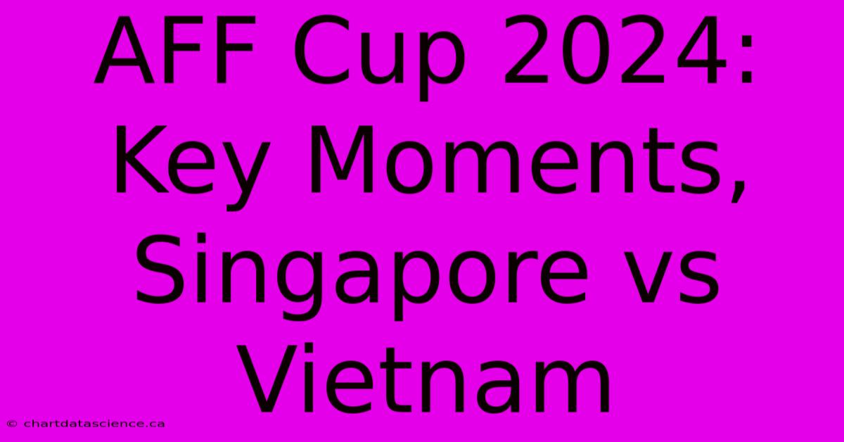 AFF Cup 2024: Key Moments, Singapore Vs Vietnam