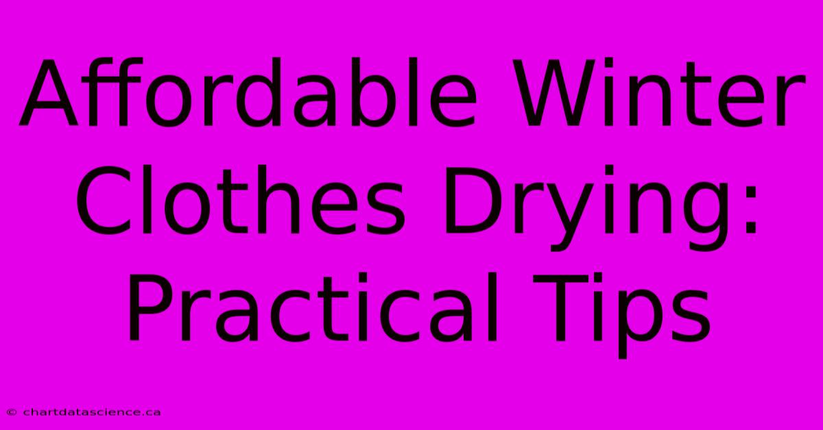 Affordable Winter Clothes Drying: Practical Tips