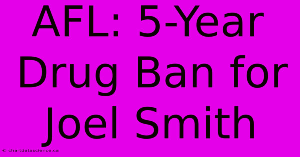 AFL: 5-Year Drug Ban For Joel Smith 