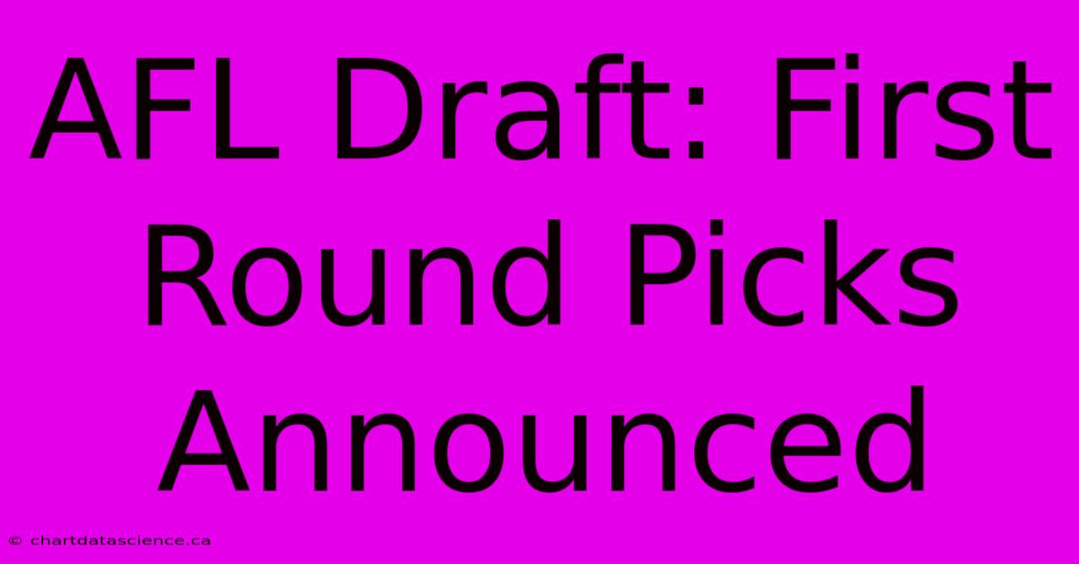 AFL Draft: First Round Picks Announced