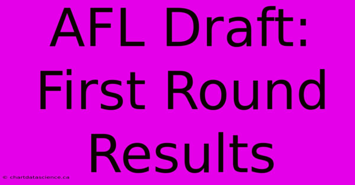 AFL Draft: First Round Results