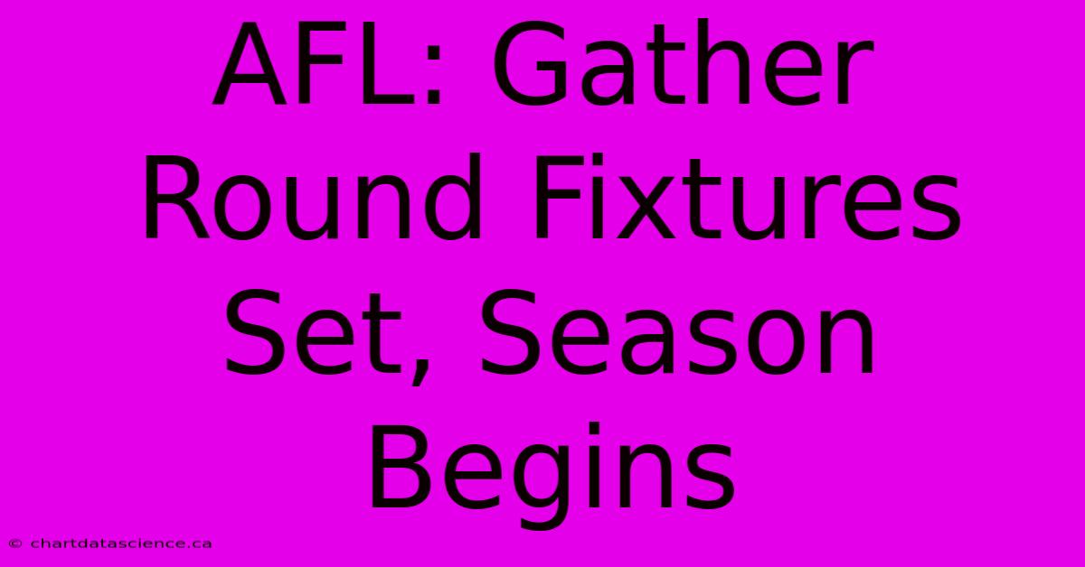 AFL: Gather Round Fixtures Set, Season Begins