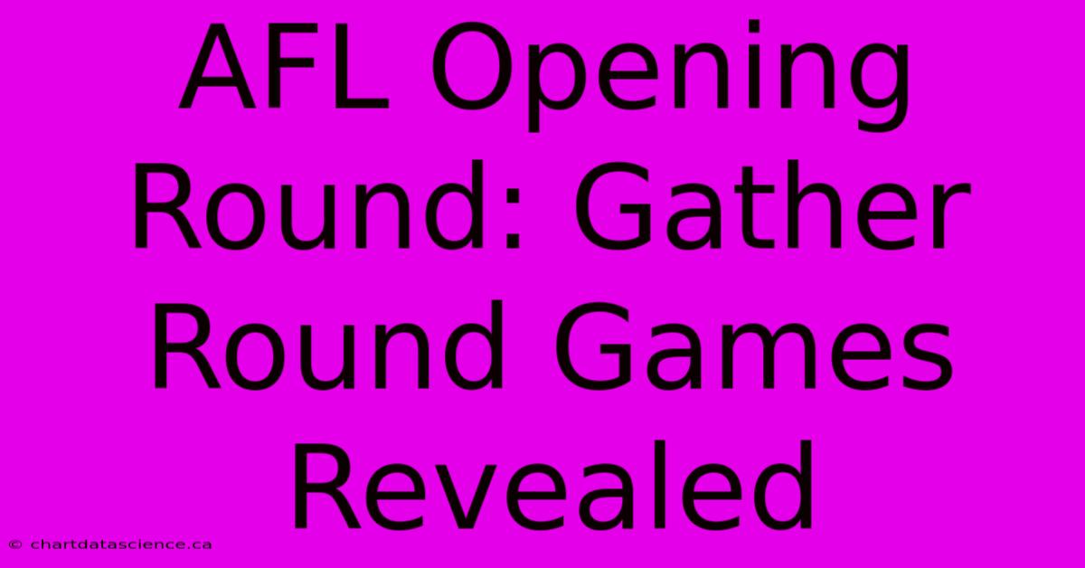 AFL Opening Round: Gather Round Games Revealed