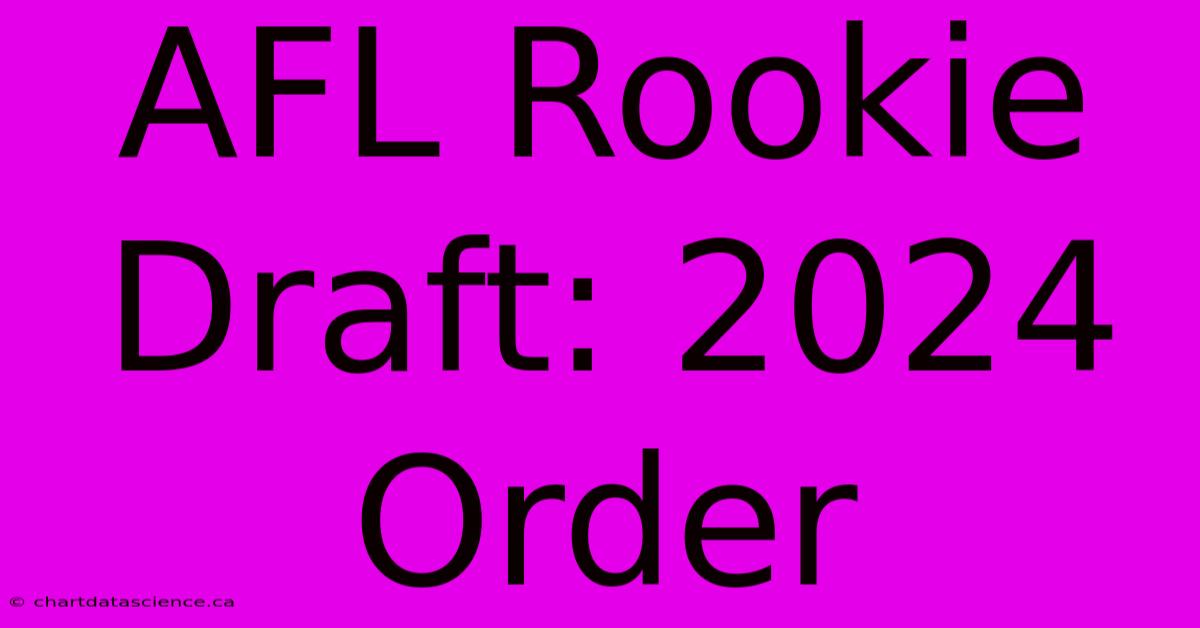 AFL Rookie Draft: 2024 Order