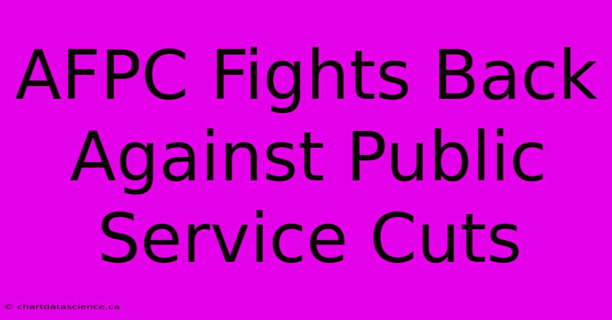 AFPC Fights Back Against Public Service Cuts