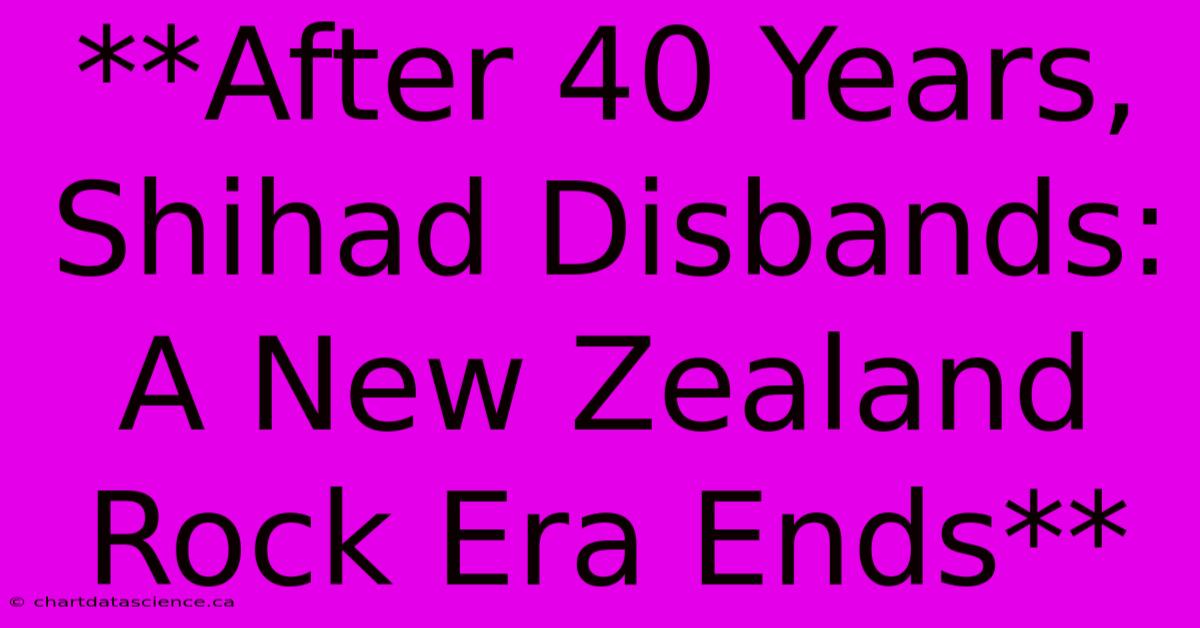 **After 40 Years, Shihad Disbands: A New Zealand Rock Era Ends** 