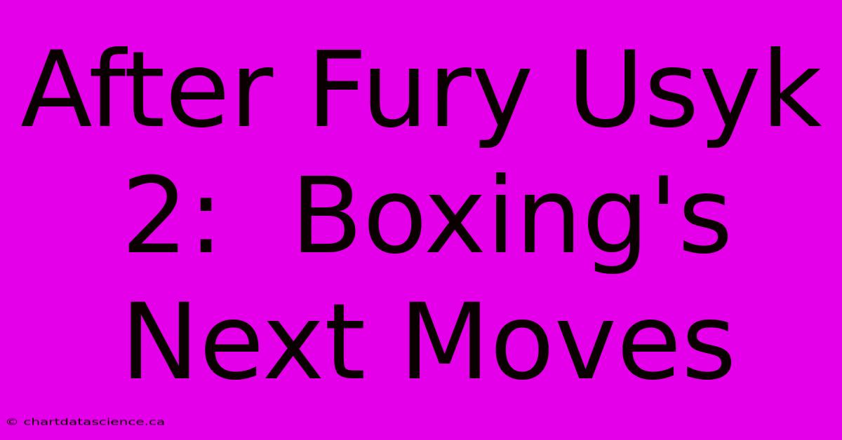 After Fury Usyk 2:  Boxing's Next Moves