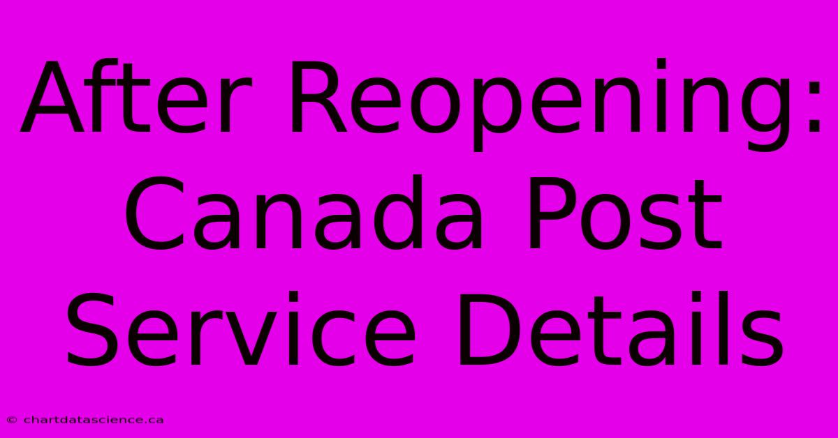 After Reopening: Canada Post Service Details