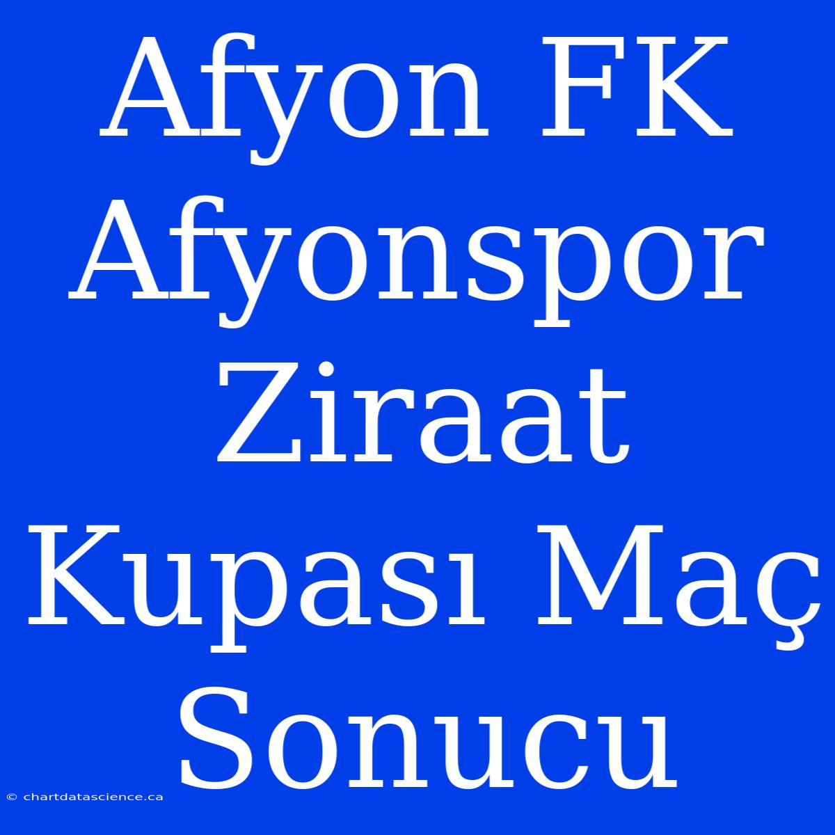 Afyon FK Afyonspor Ziraat Kupası Maç Sonucu