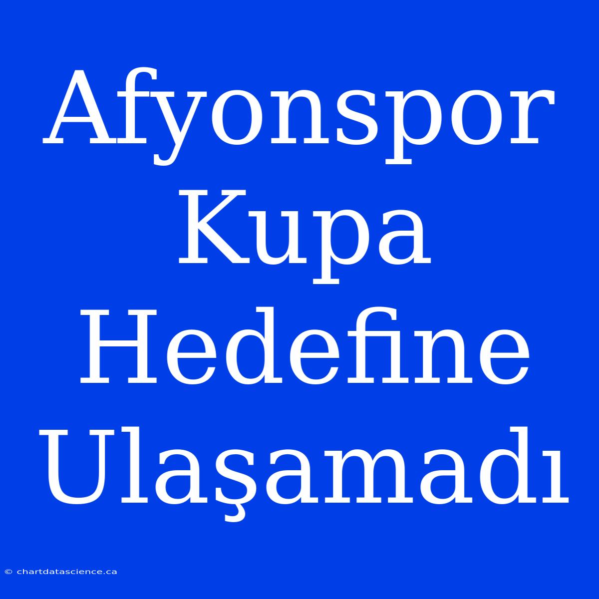 Afyonspor Kupa Hedefine Ulaşamadı