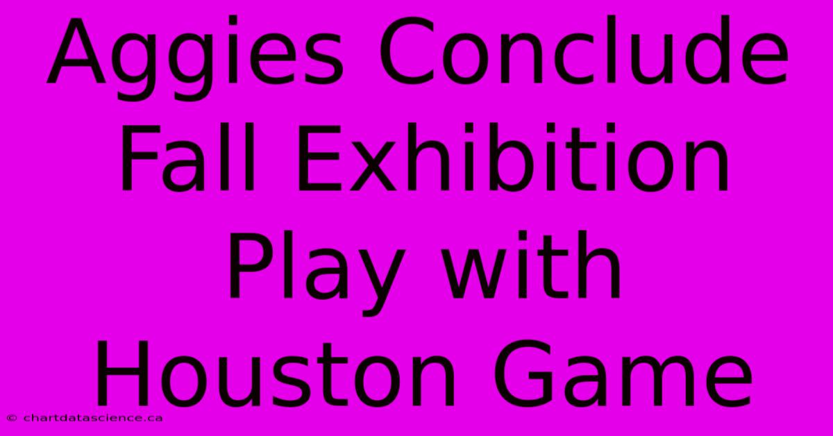 Aggies Conclude Fall Exhibition Play With Houston Game