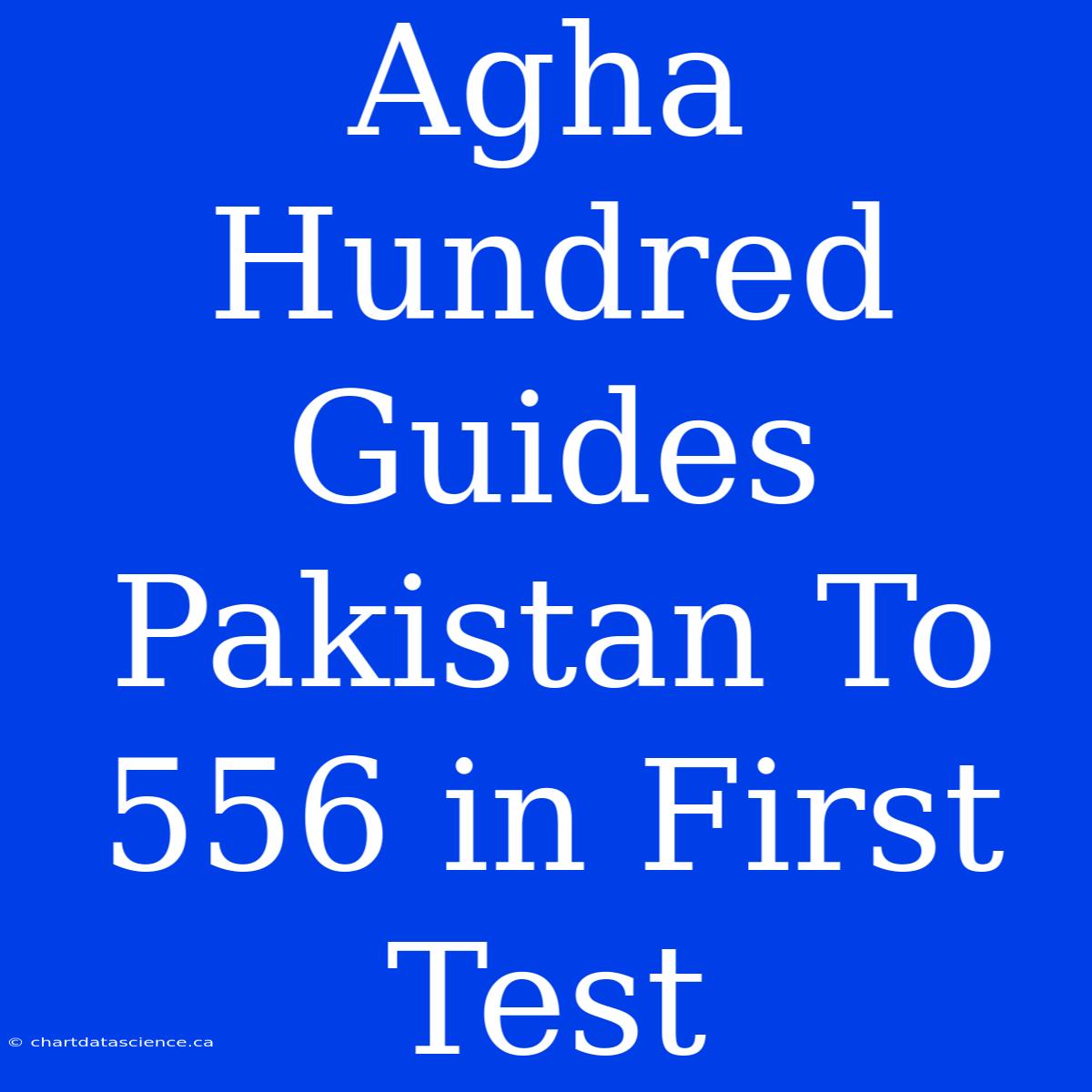 Agha Hundred Guides Pakistan To 556 In First Test