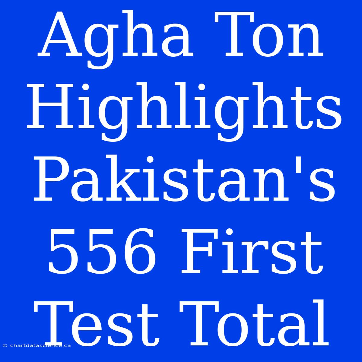 Agha Ton Highlights Pakistan's 556 First Test Total