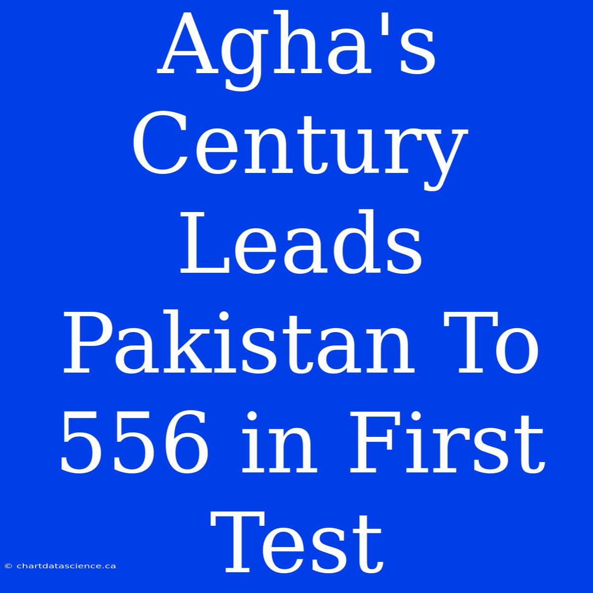 Agha's Century Leads Pakistan To 556 In First Test