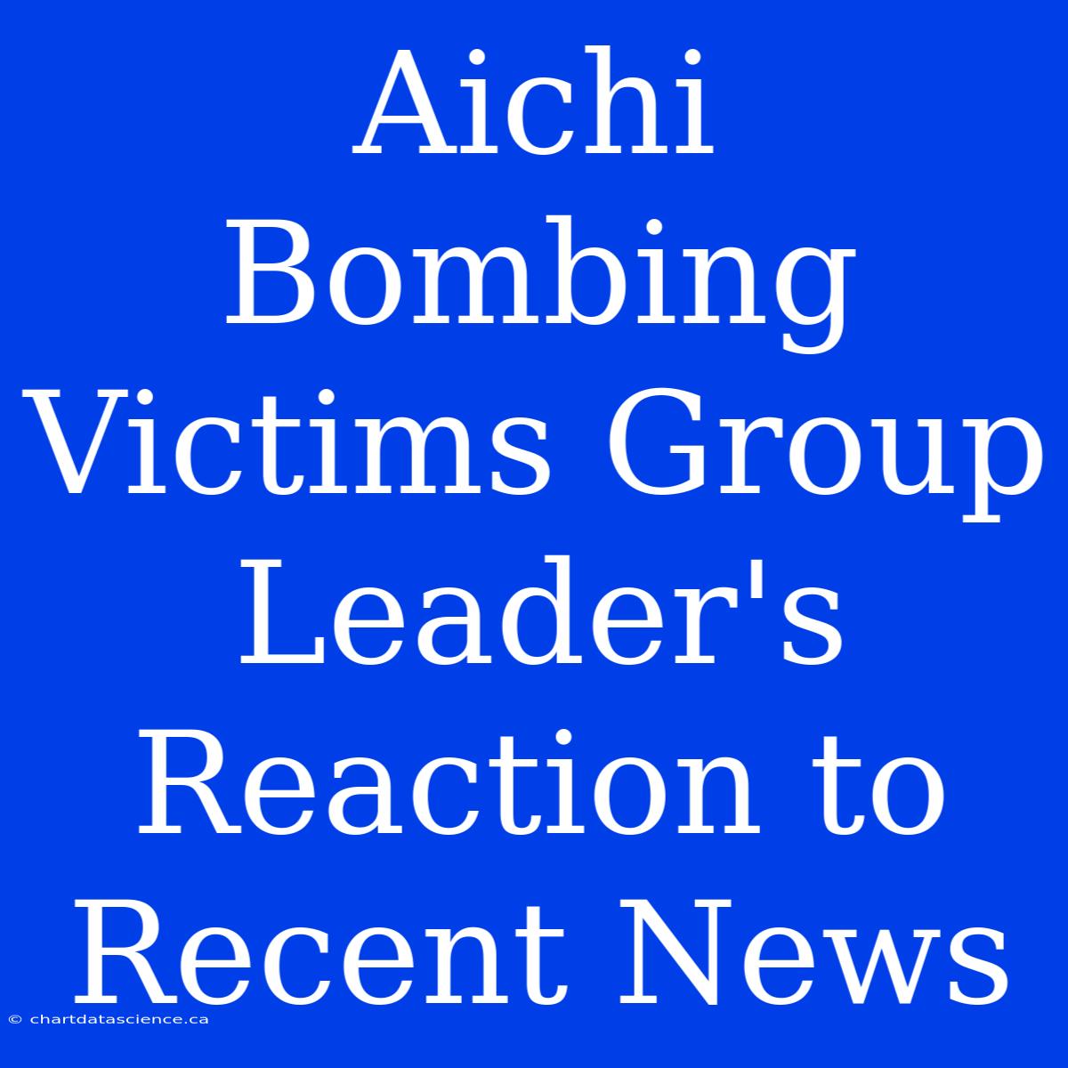 Aichi Bombing Victims Group Leader's Reaction To Recent News