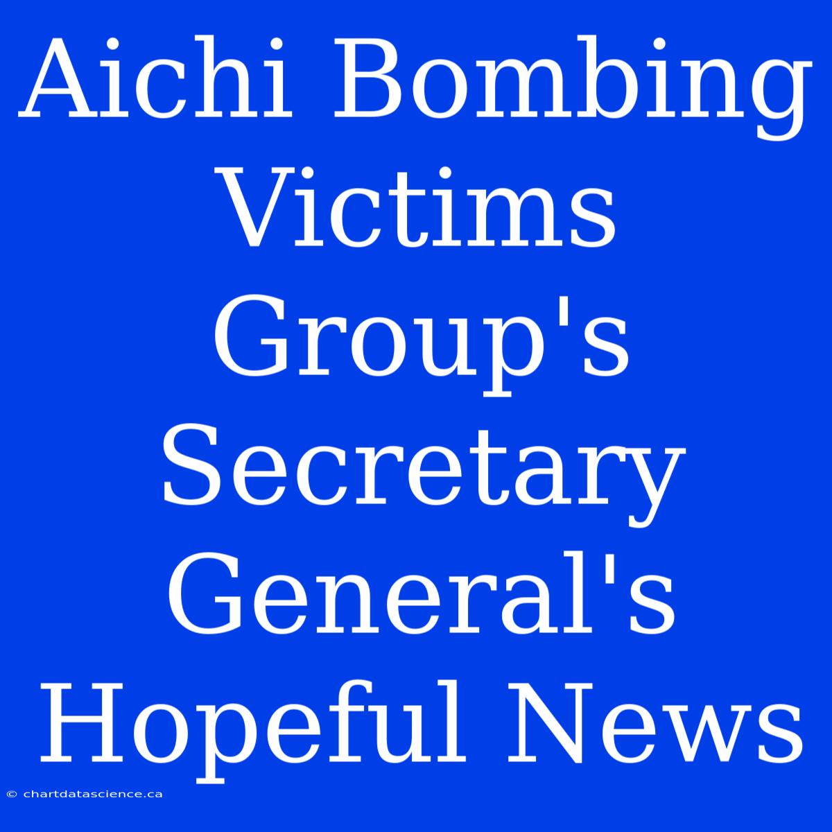 Aichi Bombing Victims Group's Secretary General's Hopeful News