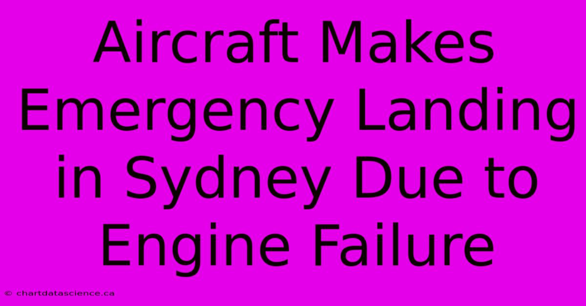 Aircraft Makes Emergency Landing In Sydney Due To Engine Failure