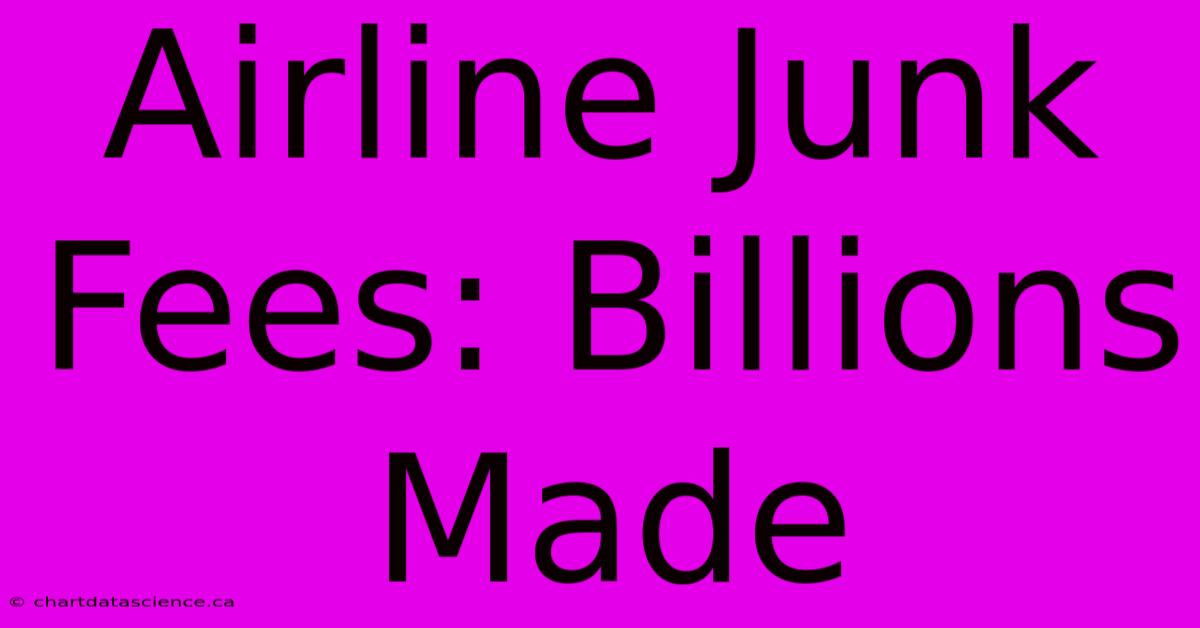 Airline Junk Fees: Billions Made