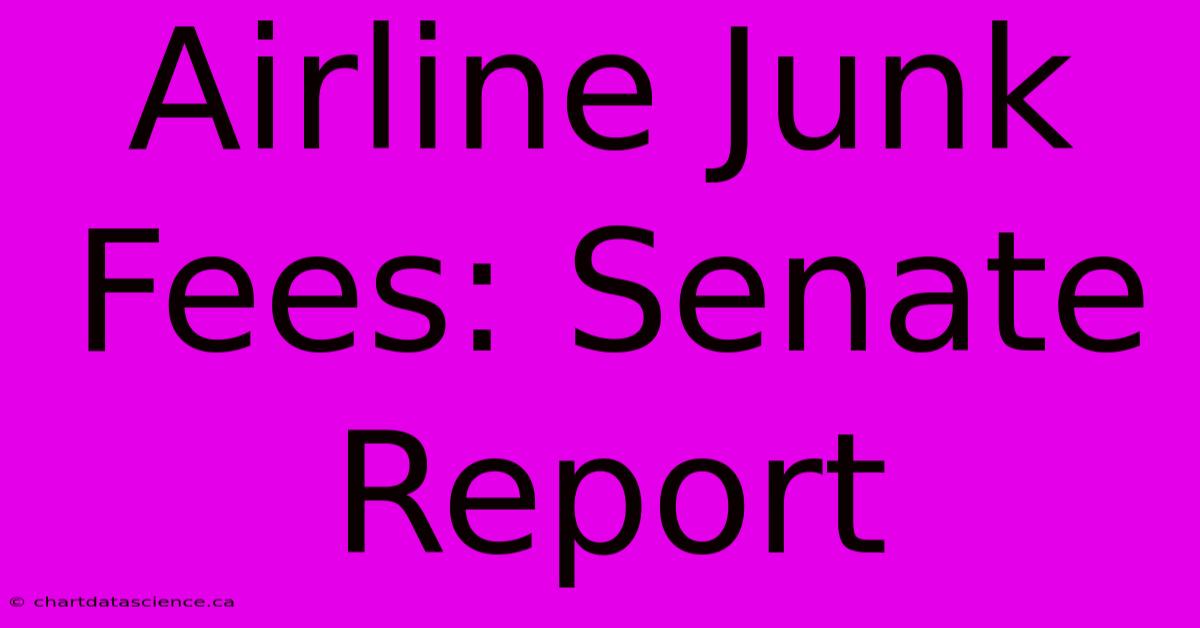 Airline Junk Fees: Senate Report