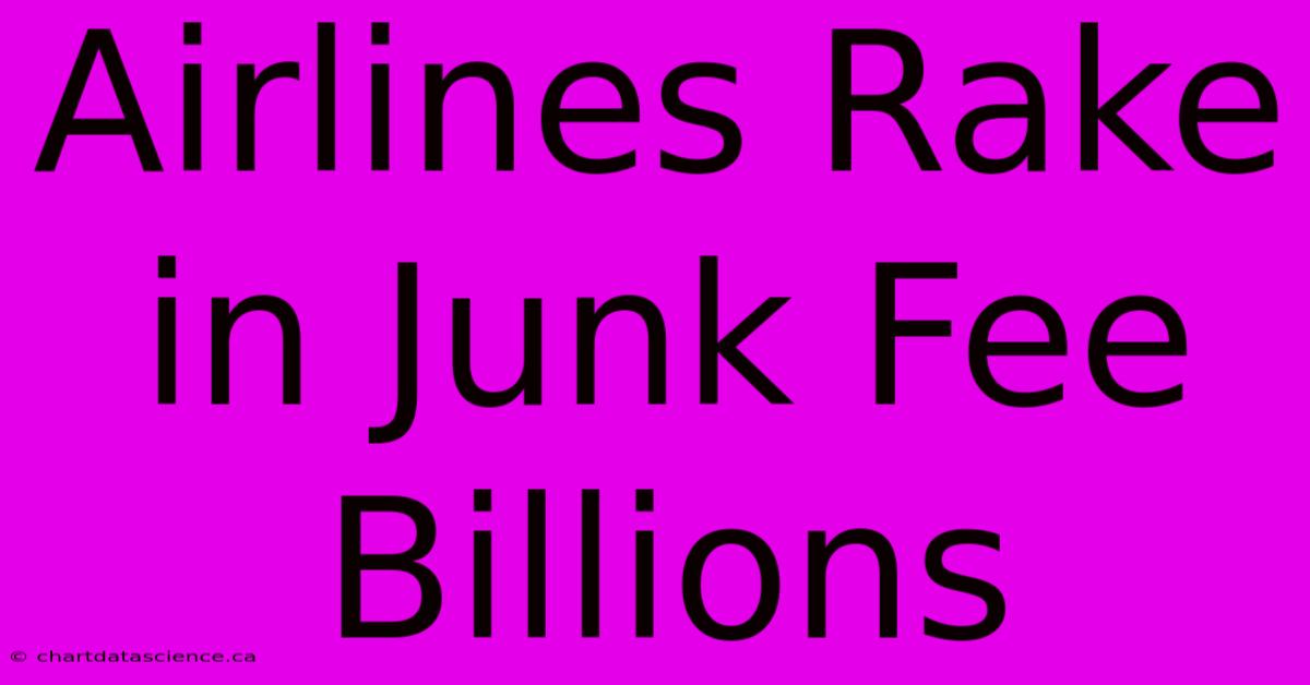 Airlines Rake In Junk Fee Billions