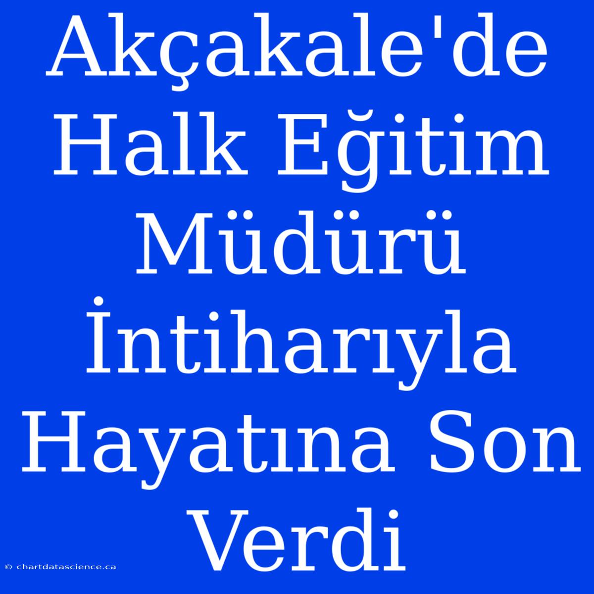 Akçakale'de Halk Eğitim Müdürü İntiharıyla Hayatına Son Verdi