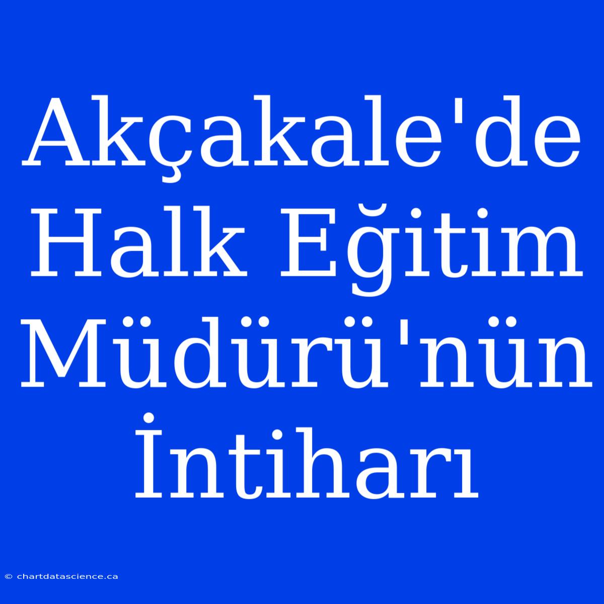 Akçakale'de Halk Eğitim Müdürü'nün İntiharı