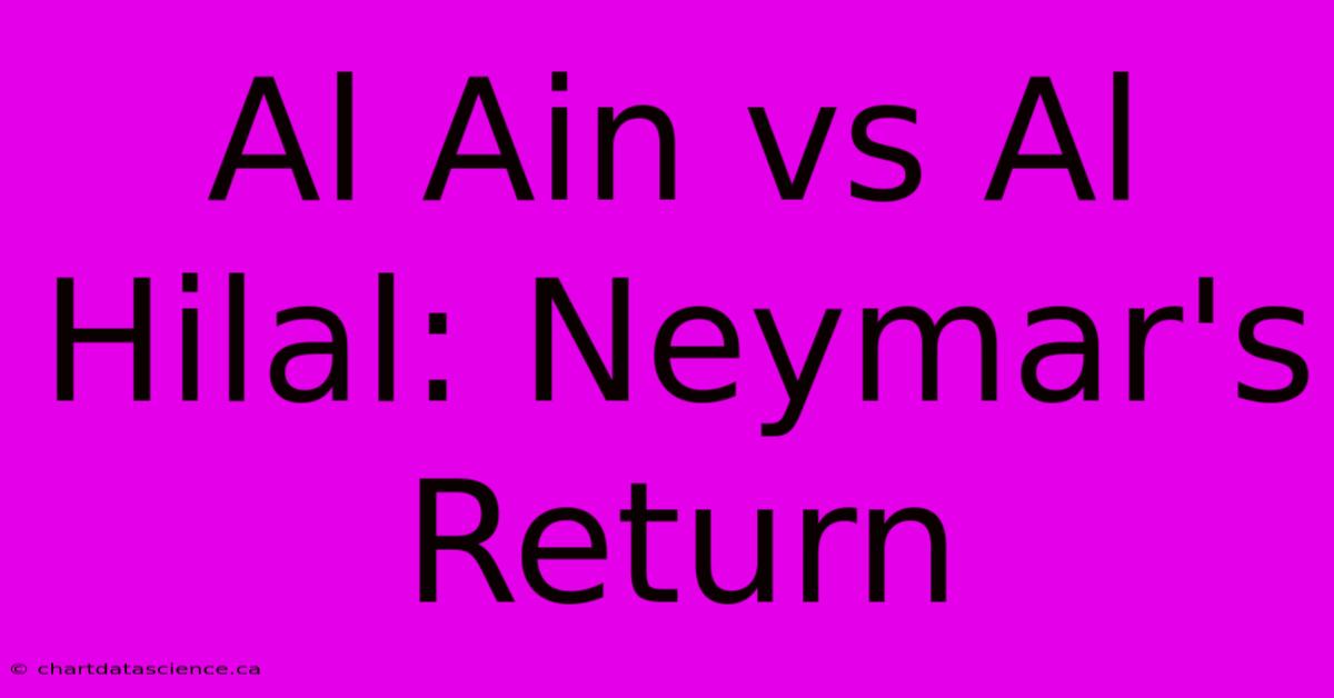 Al Ain Vs Al Hilal: Neymar's Return 