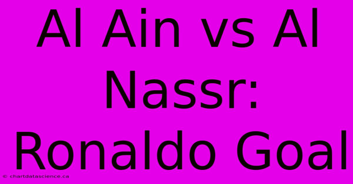 Al Ain Vs Al Nassr: Ronaldo Goal